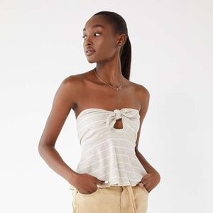 Truly Madly Deeply - Tan Tie Crop Top
